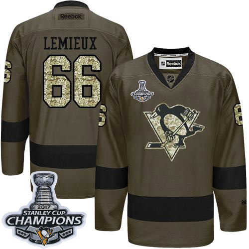 Penguins #66 Mario Lemieux Green Salute to Service 2017 Stanley Cup Finals Champions Stitched NHL Jersey Penguins #66 Mario Lemieux Green Salute to Service 2017 Stanley Cup Finals Champions Stitched NHL Jersey