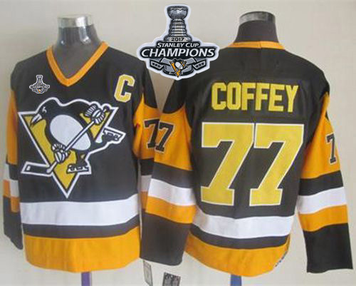 Penguins #77 Paul Coffey Black CCM Throwback 2017 Stanley Cup Finals Champions Stitched NHL Jersey Penguins #77 Paul Coffey Black CCM Throwback 2017 Stanley Cup Finals Champions Stitched NHL Jersey