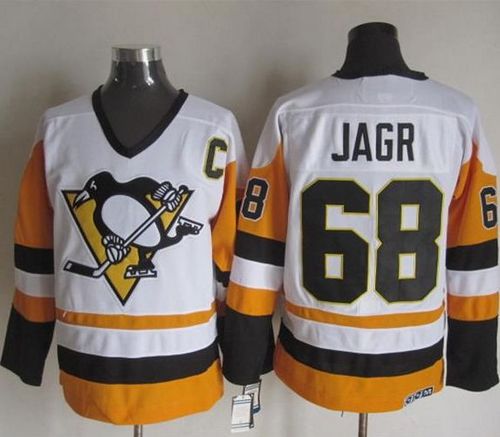 Penguins #68 Jaromir Jagr White/Black CCM Throwback Stitched NHL Jersey Penguins #68 Jaromir Jagr White/Black CCM Throwback Stitched NHL Jersey