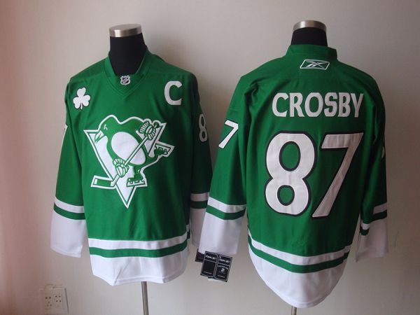 Penguins #87 Sidney Crosby Stitched Green St Patty's Day NHL Jersey Penguins #87 Sidney Crosby Stitched Green St Patty's Day NHL Jersey