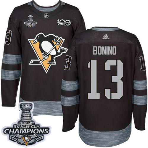 Adidas Penguins #13 Nick Bonino Black 1917-2017 100th Anniversary Stanley Cup Finals Champions Stitched NHL Jersey Adidas Penguins #13 Nick Bonino Black 1917-2017 100th Anniversary Stanley Cup Finals Champions Stitched NHL Jersey