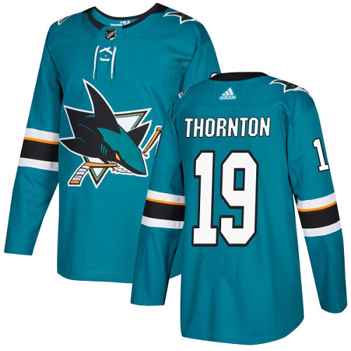 Adidas Sharks #19 Joe Thornton Teal Home Authentic Stitched NHL Jersey Adidas Sharks #19 Joe Thornton Teal Home Authentic Stitched NHL Jersey