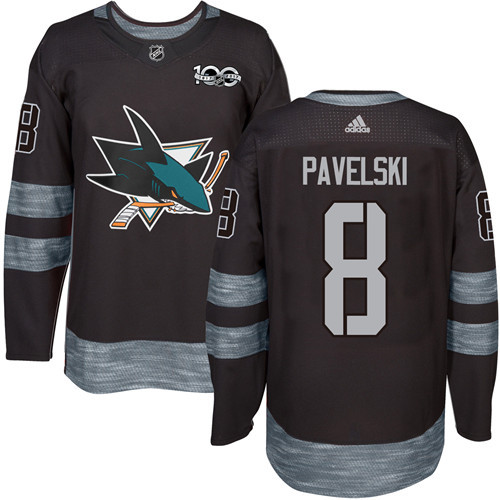 Adidas Sharks #8 Joe Pavelski Black 1917-2017 100th Anniversary Stitched NHL Jersey Adidas Sharks #8 Joe Pavelski Black 1917-2017 100th Anniversary Stitched NHL Jersey