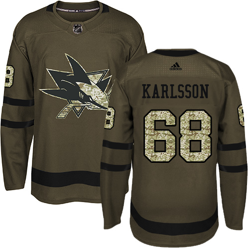 Adidas Sharks #68 Melker Karlsson Green Salute to Service Stitched NHL Jersey Adidas Sharks #68 Melker Karlsson Green Salute to Service Stitched NHL Jersey