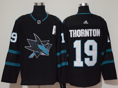 Adidas Sharks #19 Joe Thornton Black Alternate Authentic Stitched NHL Jersey Adidas Sharks #19 Joe Thornton Black Alternate Authentic Stitched NHL Jersey