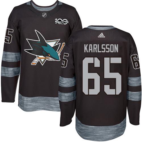 Adidas Sharks #65 Erik Karlsson Black 1917-2017 100th Anniversary Stitched NHL Jersey Adidas Sharks #65 Erik Karlsson Black 1917-2017 100th Anniversary Stitched NHL Jersey