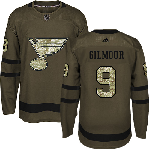Adidas Blues #9 Doug Gilmour Green Salute to Service Stitched NHL Jersey Adidas Blues #9 Doug Gilmour Green Salute to Service Stitched NHL Jersey