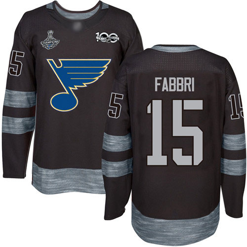 Adidas Blues #15 Robby Fabbri Black 1917-2017 100th Anniversary Stanley Cup Champions Stitched NHL Jersey Adidas Blues #15 Robby Fabbri Black 1917-2017 100th Anniversary Stanley Cup Champions Stitched NHL Jersey