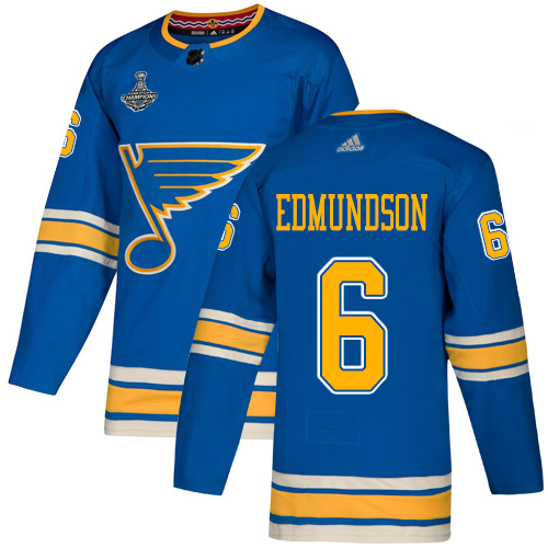Adidas Blues #6 Joel Edmundson Blue Alternate Authentic 2019 Stanley Cup Champions Stitched NHL Jersey Adidas Blues #6 Joel Edmundson Blue Alternate Authentic 2019 Stanley Cup Champions Stitched NHL Jersey