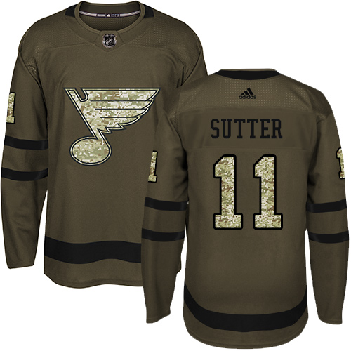 Adidas Blues #11 Brian Sutter Green Salute to Service Stitched NHL Jersey Adidas Blues #11 Brian Sutter Green Salute to Service Stitched NHL Jersey