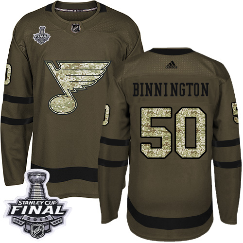 Adidas Blues #50 Jordan Binnington Green Salute to Service 2019 Stanley Cup Final Stitched NHL Jersey Adidas Blues #50 Jordan Binnington Green Salute to Service 2019 Stanley Cup Final Stitched NHL Jersey