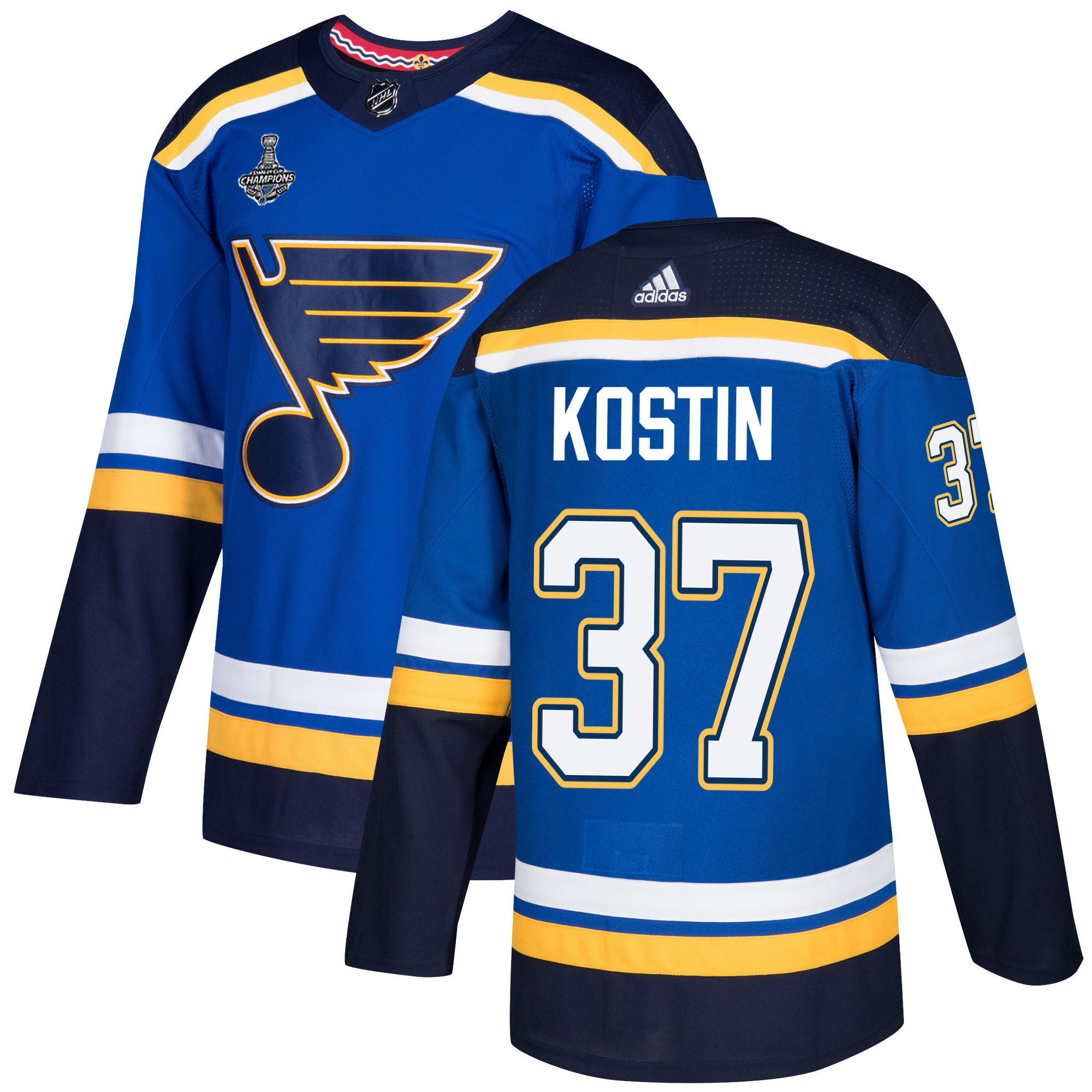 Adidas Blues #37 Klim Kostin Blue Home Authentic 2019 Stanley Cup Champions Stitched NHL Jersey Adidas Blues #37 Klim Kostin Blue Home Authentic 2019 Stanley Cup Champions Stitched NHL Jersey