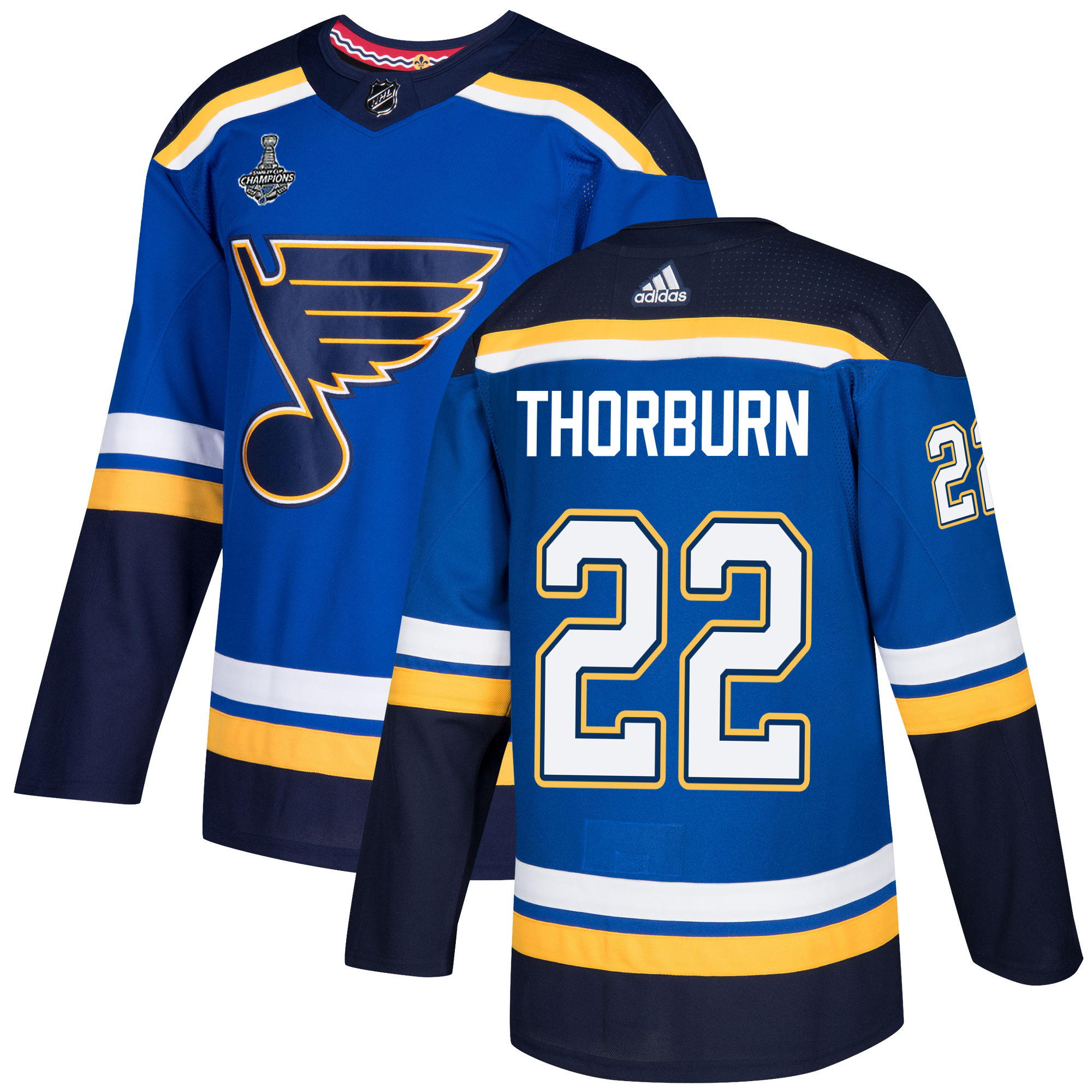 Adidas Blues #22 Chris Thorburn Blue Home Authentic 2019 Stanley Cup Champions Stitched NHL Jersey Adidas Blues #22 Chris Thorburn Blue Home Authentic 2019 Stanley Cup Champions Stitched NHL Jersey