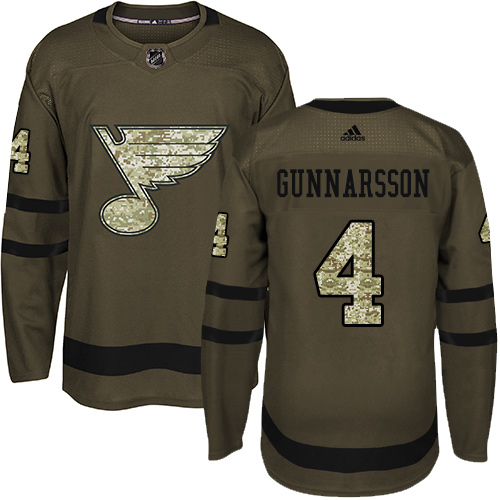 Adidas Blues #4 Carl Gunnarsson Green Salute to Service Stitched NHL Jersey Adidas Blues #4 Carl Gunnarsson Green Salute to Service Stitched NHL Jersey