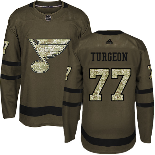 Adidas Blues #77 Pierre Turgeon Green Salute to Service Stitched NHL Jersey Adidas Blues #77 Pierre Turgeon Green Salute to Service Stitched NHL Jersey
