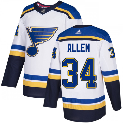Adidas Blues #34 Jake Allen White Road Authentic Stitched NHL Jersey Adidas Blues #34 Jake Allen White Road Authentic Stitched NHL Jersey