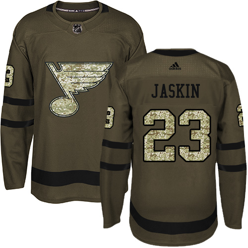 Adidas Blues #23 Dmitrij Jaskin Green Salute to Service Stitched NHL Jersey Adidas Blues #23 Dmitrij Jaskin Green Salute to Service Stitched NHL Jersey