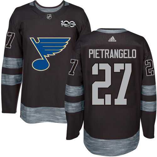 Adidas Blues #27 Alex Pietrangelo Black 1917-2017 100th Anniversary Stitched NHL Jersey Adidas Blues #27 Alex Pietrangelo Black 1917-2017 100th Anniversary Stitched NHL Jersey
