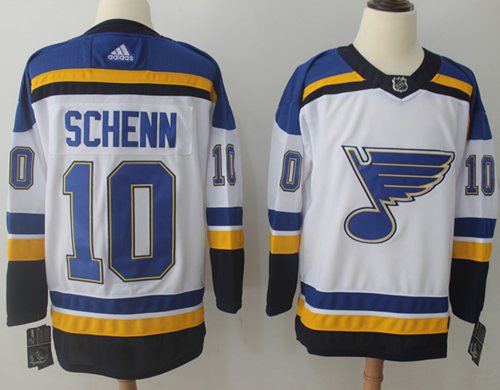 Adidas Blues #10 Brayden Schenn White Road Authentic Stitched NHL Jersey Adidas Blues #10 Brayden Schenn White Road Authentic Stitched NHL Jersey