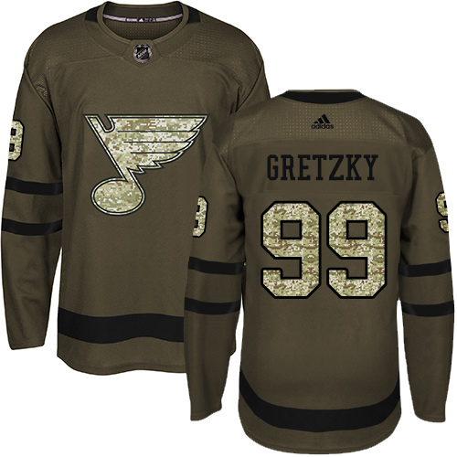 Adidas Blues #99 Wayne Gretzky Green Salute to Service Stitched NHL Jersey Adidas Blues #99 Wayne Gretzky Green Salute to Service Stitched NHL Jersey