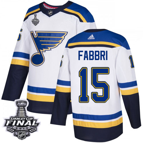 Adidas Blues #15 Robby Fabbri White Road Authentic 2019 Stanley Cup Final Stitched NHL Jersey Adidas Blues #15 Robby Fabbri White Road Authentic 2019 Stanley Cup Final Stitched NHL Jersey