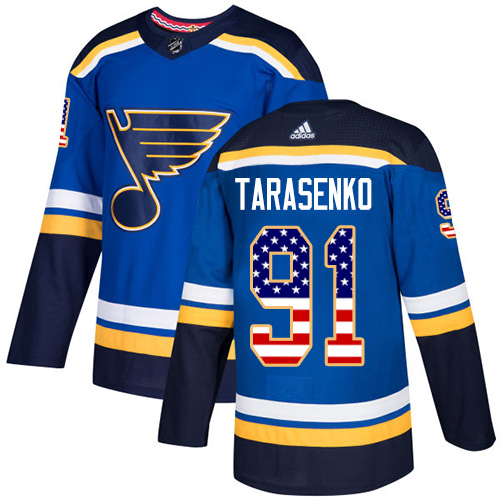 Adidas Blues #91 Vladimir Tarasenko Blue Home Authentic USA Flag Stitched NHL Jersey Adidas Blues #91 Vladimir Tarasenko Blue Home Authentic USA Flag Stitched NHL Jersey
