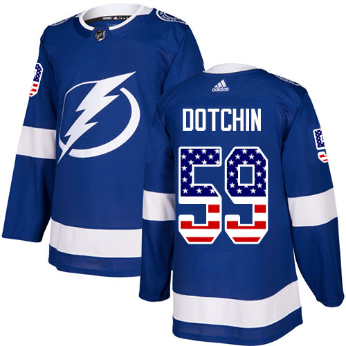 Adidas Lightning #59 Jake Dotchin Blue Home Authentic USA Flag Stitched NHL Jersey Adidas Lightning #59 Jake Dotchin Blue Home Authentic USA Flag Stitched NHL Jersey