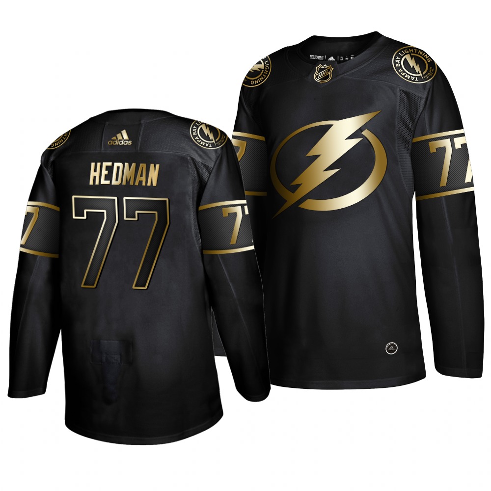 Adidas Lightning #77 Victor Hedman Men's 2019 Black Golden Edition Authentic Stitched NHL Jersey Adidas Lightning #77 Victor Hedman Men's 2019 Black Golden Edition Authentic Stitched NHL Jersey