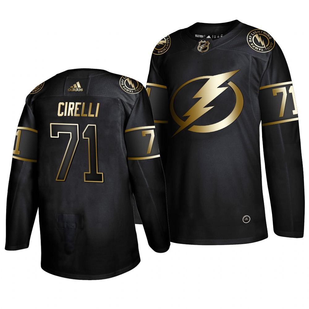 Adidas Lightning #71 Anthony Cirelli Men's 2019 Black Golden Edition Authentic Stitched NHL Jersey Adidas Lightning #71 Anthony Cirelli Men's 2019 Black Golden Edition Authentic Stitched NHL Jersey