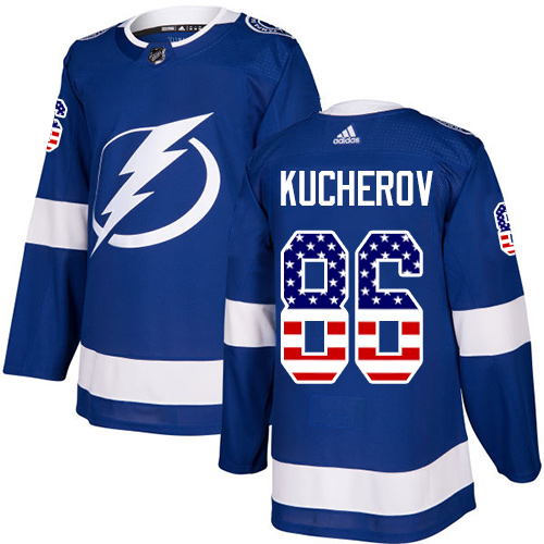 Adidas Lightning #86 Nikita Kucherov Blue Home Authentic USA Flag Stitched NHL Jersey Adidas Lightning #86 Nikita Kucherov Blue Home Authentic USA Flag Stitched NHL Jersey