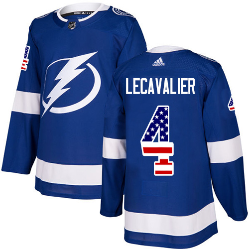 Adidas Lightning #4 Vincent Lecavalier Blue Home Authentic USA Flag Stitched NHL Jersey Adidas Lightning #4 Vincent Lecavalier Blue Home Authentic USA Flag Stitched NHL Jersey