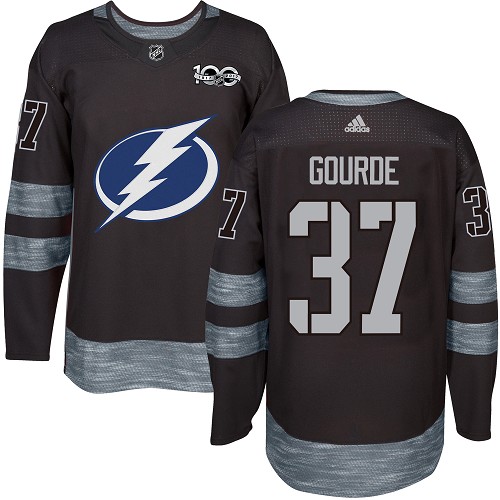 Adidas Lightning #37 Yanni Gourde Black 1917-2017 100th Anniversary Stitched NHL Jersey Adidas Lightning #37 Yanni Gourde Black 1917-2017 100th Anniversary Stitched NHL Jersey