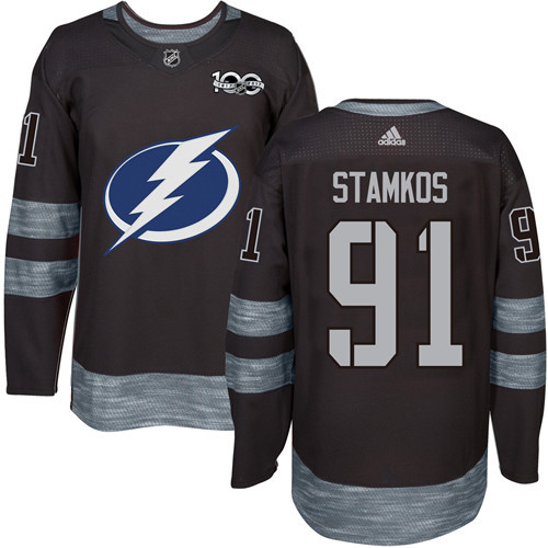 Adidas Lightning #91 Steven Stamkos Black 1917-2017 100th Anniversary Stitched NHL Jersey Adidas Lightning #91 Steven Stamkos Black 1917-2017 100th Anniversary Stitched NHL Jersey