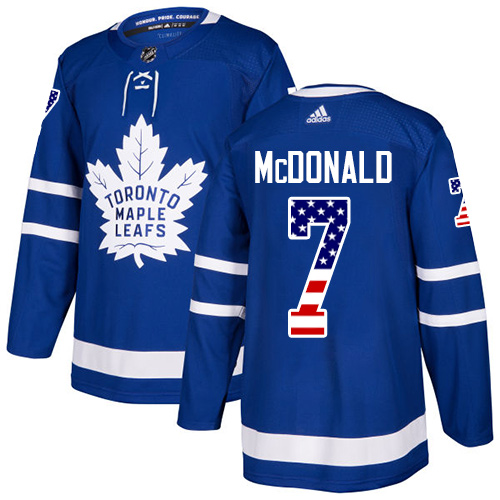 Adidas Maple Leafs #7 Lanny McDonald Blue Home Authentic USA Flag Stitched NHL Jersey Adidas Maple Leafs #7 Lanny McDonald Blue Home Authentic USA Flag Stitched NHL Jersey