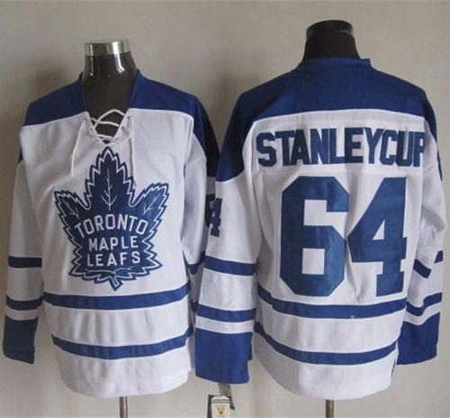Maple Leafs #64 Stanley Cup White CCM Throwback Third Stitched NHL Jersey Maple Leafs #64 Stanley Cup White CCM Throwback Third Stitched NHL Jersey