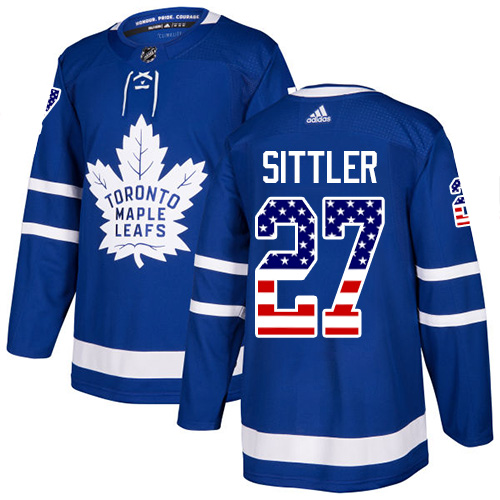 Adidas Maple Leafs #27 Darryl Sittler Blue Home Authentic USA Flag Stitched NHL Jersey Adidas Maple Leafs #27 Darryl Sittler Blue Home Authentic USA Flag Stitched NHL Jersey