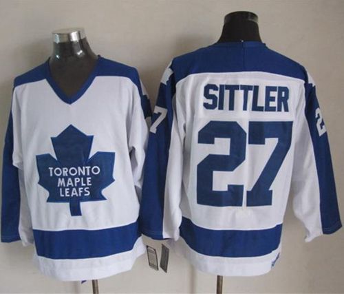 Maple Leafs #27 Darryl Sittler White/Blue CCM Throwback Stitched NHL Jersey Maple Leafs #27 Darryl Sittler White/Blue CCM Throwback Stitched NHL Jersey
