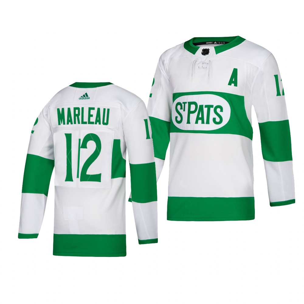 Maple Leafs #12 Patrick Marleau adidas White 2019 St. Patrick's Day Authentic Player Stitched NHL Jersey Maple Leafs #12 Patrick Marleau adidas White 2019 St. Patrick's Day Authentic Player Stitched NHL Jersey