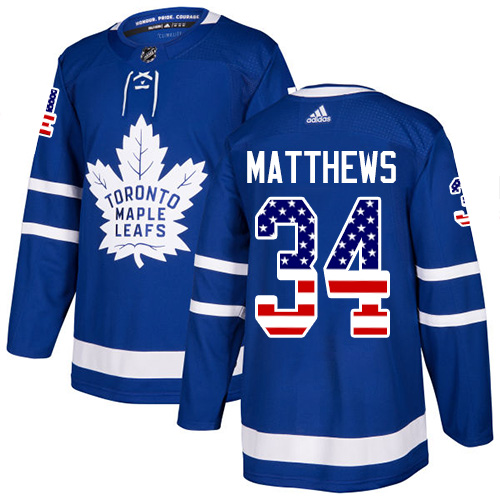 Adidas Maple Leafs #34 Auston Matthews Blue Home Authentic USA Flag Stitched NHL Jersey Adidas Maple Leafs #34 Auston Matthews Blue Home Authentic USA Flag Stitched NHL Jersey