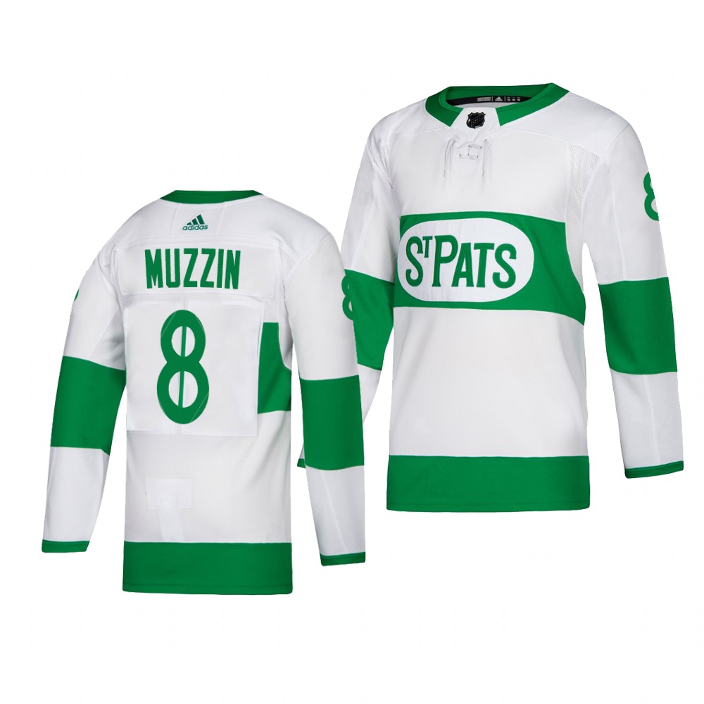 Maple Leafs #8 Jake Muzzin adidas White 2019 St. Patrick's Day Authentic Player Stitched NHL Jersey Maple Leafs #8 Jake Muzzin adidas White 2019 St. Patrick's Day Authentic Player Stitched NHL Jersey