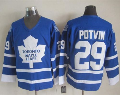 Maple Leafs #29 Felix Potvin Blue CCM Throwback Stitched NHL Jersey Maple Leafs #29 Felix Potvin Blue CCM Throwback Stitched NHL Jersey