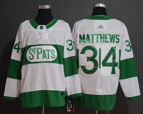 Adidas Maple Leafs #34 Auston Matthews White Authentic St. Pats Stitched NHL Jersey Adidas Maple Leafs #34 Auston Matthews White Authentic St. Pats Stitched NHL Jersey