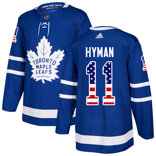 Adidas Maple Leafs #11 Zach Hyman Blue Home Authentic USA Flag Stitched NHL Jersey Adidas Maple Leafs #11 Zach Hyman Blue Home Authentic USA Flag Stitched NHL Jersey