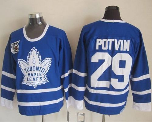Maple Leafs #29 Felix Potvin Blue 75th CCM Throwback Stitched NHL Jersey Maple Leafs #29 Felix Potvin Blue 75th CCM Throwback Stitched NHL Jersey