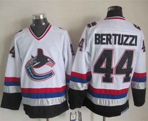 Canucks #44 Todd Bertuzzi White/Black CCM Throwback Stitched NHL Jersey Canucks #44 Todd Bertuzzi White/Black CCM Throwback Stitched NHL Jersey