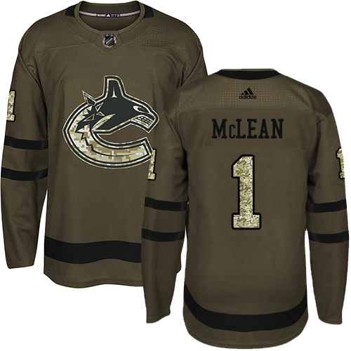 Adidas Canucks #1 Kirk Mclean Green Salute to Service Stitched NHL Jersey Adidas Canucks #1 Kirk Mclean Green Salute to Service Stitched NHL Jersey