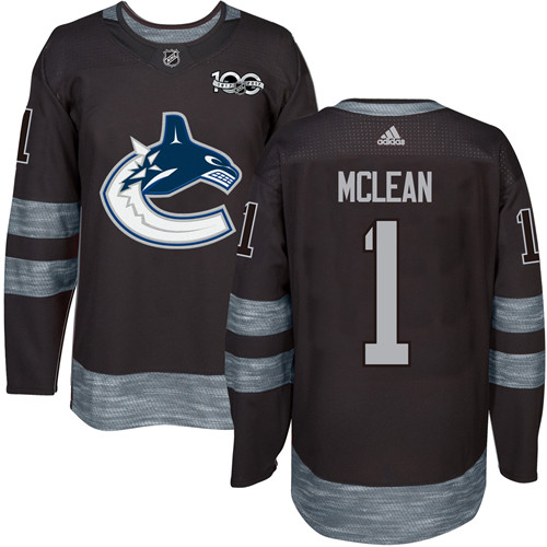 Adidas Canucks #1 Kirk Mclean Black 1917-2017 100th Anniversary Stitched NHL Jersey Adidas Canucks #1 Kirk Mclean Black 1917-2017 100th Anniversary Stitched NHL Jersey