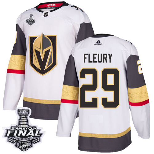 Adidas Golden Knights #29 Marc-Andre Fleury White Road Authentic 2018 Stanley Cup Final Stitched NHL Jersey Adidas Golden Knights #29 Marc-Andre Fleury White Road Authentic 2018 Stanley Cup Final Stitched NHL Jersey