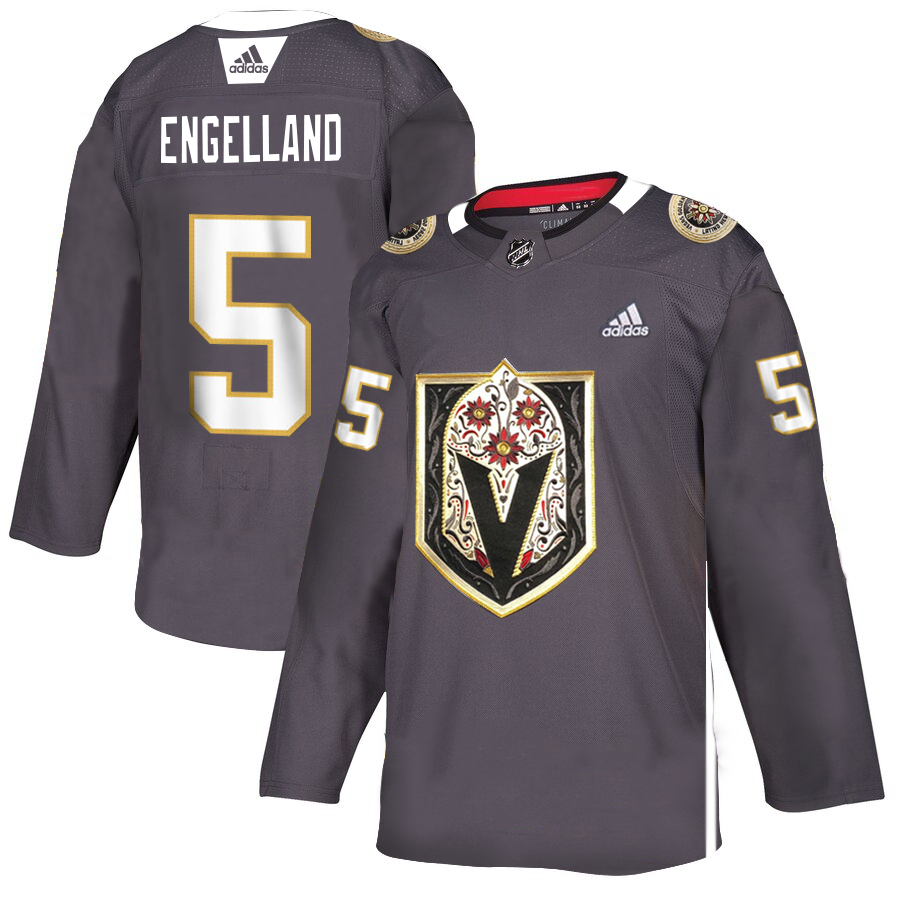 Vegas Golden Knights #5 Deryk Engelland Men's Grey Adidas Latino Heritage Night Stitched NHL Jersey Vegas Golden Knights #5 Deryk Engelland Men's Grey Adidas Latino Heritage Night Stitched NHL Jersey