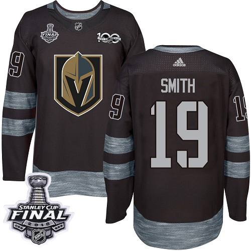 Adidas Golden Knights #19 Reilly Smith Black 1917-2017 100th Anniversary 2018 Stanley Cup Final Stitched NHL Jersey Adidas Golden Knights #19 Reilly Smith Black 1917-2017 100th Anniversary 2018 Stanley Cup Final Stitched NHL Jersey